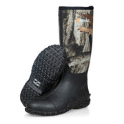 Gieeshield Waterproof Insulated Rubber Work Boots with Steel Shank, Camouflage Green, 16in Knee-High, Medium Width, Round Toe, Pull-On BJ-DQ05-011