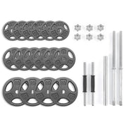 Athletic Works CWS01 100LB Black Cast Iron Standard Weight Plate Sets, Used as Both Dumbbell and Barbell