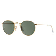Ray-Ban Round Metal RB3447 Glass Sunglasses - Gold/Green Classic G-15 - Standard