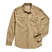 Tecovas Men's Denim Pearl Snap Long Sleeve Shirt, Coriander, 2XL