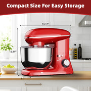 Hosaud 6.5 QT Electric Stand Mixer, 3-IN-1 Food Mixer, Red