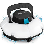 WYBOT Cordless Robotic Pool Cleaner with Dual-Layer Filtration, 80-Min Runtime, Auto-Parking, White and Green
