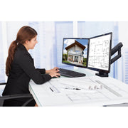 Mount-It Dual Monitor Desk Mount, Full Motion Arms, Height Adjustable, Fits Two 17