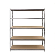 Muscle Rack UR602472PB5P-SI 60 in. W x 72 in. H x 24 in. D 5-Tier Steel Shelving Unit 800 lbs. Capacity per Shelf