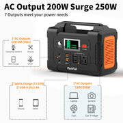 Flashfish E200 200W Portable Power Station 40800mAh Solar Generator