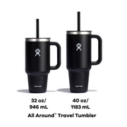 Hydro Flask All Around Insulated Travel Tumbler, 32 oz, Stainless Steel, Leak-Resistant Lid with Flexible Straw, Durable Handle, Trillium Pink, TT32PS678