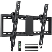 Perlesmith Fixed Tilting TV Wall Mount for 32-82 Inch TVs, VESA up to 600x400mm, Holds up to 132 lb, Black Steel, Low Profile, PSLTK1