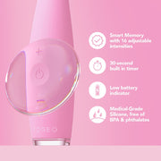 Foreo Issa 3 Sonic Toothbrush, 4-in-1 Oral Care, Hybrid Silicone & PBT Bristles, 16 Intensities, USB Rechargeable, Pink