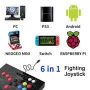 NBCP KT516 Arcade Fight Stick - Hitbox arcade fighting Joystick - Street Fighter Games Controler with Turbo for PS3, Nintendo Switch