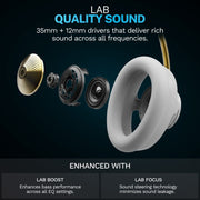 JLab JBuds Open Wireless Open-Ear Headphones, Dual Driver, Cloud Foam Comfort, Bluetooth 6.0, Noise-Canceling Mics, 24+ Hour Playtime, White