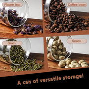Beslands Vacuum Coffee Canister, 1200ml Airtight Glass Storage Container for Coffee Beans, Spices, Nuts, Black, 0516