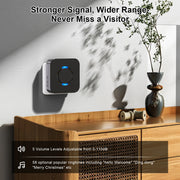 Bitiwend Wireless Doorbell Chime Video Doorbell Extender, Black