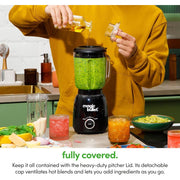 Magic Bullet Combo Blender, 600W Motor Base, 48 oz Pitcher, Personal Blending Cup with To-Go Lid, Simple Dial Controls, All Black, MBF50200AK
