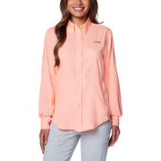 Columbia PFG Tamiami II Long-Sleeve Button-Down Shirt - Tiki Pink - XL