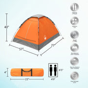 Wakeman Outdoors 2-Person Dome Tent, Lightweight, Easy Setup, Removable Rain Fly, Dual-Layer Door, Interior Storage Pocket, Orange, HW4700060