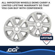 Multiple Manufactures Impostor 17 Inch Chrome-Plated ABS Plastic Wheel Covers, 6 Spoke, Snap-On, Set of 4