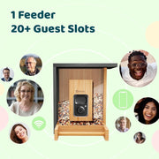 Birdfy Bamboo Smart Bird Feeder with Camera, Solar Powered, 1080P HD Video, Full-Color Night Vision, Dual Seed Bin, Large Capacity, NIWM-4829