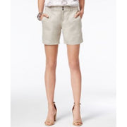 INC Womens Linen Regular Fit Casual Shorts, Olive Drab, 8