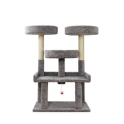 SportPet Designs Kitty City 46-Inch XXL Multi-Level Upholstered Indoor Cat Tree with Natural Sisal Scratching Posts, Gray