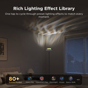 Govee H60B0A11 Uplighter Floor Lamp for Living Room, RGBIC Ripple Projector, Floor Lamp for Bedroom Works with Matter - Black