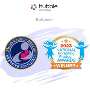 Hubble Connected HCSECLPX Eclipse+ Portable Soother, Kids & Baby Audio Monitor, 7-Color Night Light & Speaker, White