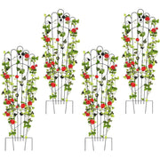 SNYNUXX Metal Detachable Trapezoidal Garden Trellis Set, Black, 60 Inch, Pack of 4