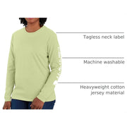 Carhartt Women's Dearborn Loose Long Sleeve T-Shirt, Heavyweight Cotton, Early Spring, 2X, 103401