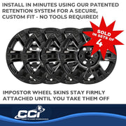 Coast2coast Impostor 18 Inch Black 6 Spoke Snap-On Wheel Cover Set of 4 IMP403BLK