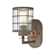 Elk Home Gilbert 1-Light Vanity Light, Rusted Coffee Finish, Clear Seeded Glass, Traditional Style, 11.8 in