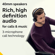 Jabra Evolve2 65 USB-C Wireless Headset, Stereo, Black, 37-Hour Battery Life, Passive Noise Cancellation, Microsoft Teams Certified