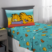 Garfield 9B114JV Kids 3 Piece Teal Blue Sheet Set, Twin, 100% Polyester Microfiber, Wrinkle Resistant, Machine Washable