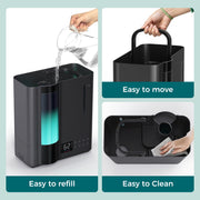 ALROCKET 8L Ultrasonic Whole House Humidifier, Warm and Cool Mist, 1000 sq ft Coverage, 80H Runtime, Quiet Operation, Black, DH-JS16