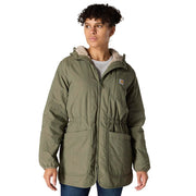 Carhartt Women's Rain Defender Loose Fit Lightweight Insulated Hooded Coat, Dusty Olive, Large, 106465