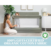 Baby Delight Lunaire Full Size Mesh Baby Crib and Playard with GOTS Certified Organic Cotton Fabric, Breathable Mesh Walls, Tool-Free Assembly, Organic Sage