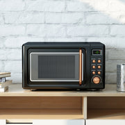 Costway BXDG353GD 0.7Cu.ft Retro Countertop Microwave Oven 700W LED Display Glass Turntable