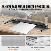 KFFKFF W-1.0X915 Metal Folding Machine, 36-Inch, Adjustable 0-135 Degrees, Heavy-Duty Carbon Steel, Ergonomic Power Handles, Compact Design