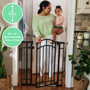 Kids2 Ingenuity The Doorway 48W Series Pet and Baby Gate, Adjustable 28.5-48 in Wide, 36 in Tall, Metal Frame, No-Drill Pressure Mount, Black