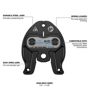 Milwaukee Tools 5/8 Inch ZoomLock MAX Press Jaw for M12 FORCE LOGIC Press Tools, Inline Easy-Open Design, 49-16-2454Z