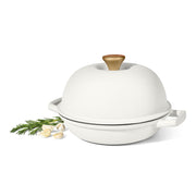 Beautiful Enameled Cast Iron Bread Oven, 10 Inch, Thyme Green with White Icing Finish, Dome Lid, Oven-Safe up to 500F, 29105