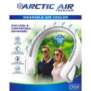 Arctic Air AAFRDM-MC4 Portable Neck Fan with 3 Fan Speeds, USB Charging, 6-Hour Battery, White