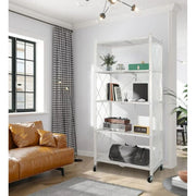 COOKCOK CCWALSHELF-5T-WH 5-Tier Storage Shelving Unit, Metal Shelf 27.9