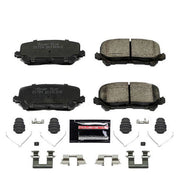 Power Stop Z23-1724 Carbon-Fiber Ceramic Rear Brake Pads, Low Dust, Quiet Performance, Includes Installation Hardware
