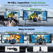 Lamtto 10.25-Inch Wireless CarPlay Screen with 2.5K Front Dashcam, 1080P Rear Backup Camera, GPS Navigation, Bluetooth, Siri, DVR, 64GB Card RC28
