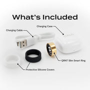 QALO QRNT Slim Smart Ring, Titanium Fitness Tracker with Heart Rate, SpO2, Stress, Sleep, Women's Health Monitoring, Brushed Gold, Size 7