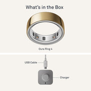 Oura Ring 4 Smart Ring, Advanced Health Tracking, All-Titanium, Gold, Size 9, Bluetooth JZ90-54216-09