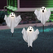 Way To Celebrate 75-177 Fabric Ghost Pathmarker Lights, 3-Pack, Warm White LED, 6ft Outdoor Halloween Decoration