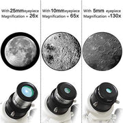 Gskyer 130EQ Reflector Telescope, 5.1 Inch Aperture, 650mm Focal Length, EQ Advanced Equatorial Mount, Adjustable Stainless Steel Tripod