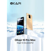 Okapi Smartphone 10 Pro Max, Gold, 6.55 in FHD+ Display, MTK P70 Octa-Core Processor, 4GB RAM, 128GB Storage, 32MP Rear Camera