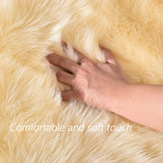 Latepis Faux Sheepskin Area Rug, 6x9 ft, Light Yellow, Fluffy Shag, Washable, Non Slip, Rectangular