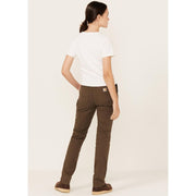 Carhartt Women's Rugged Flex Relaxed-Fit Straight Canvas Work Utility Pants, Mid-Rise, Utility Pockets, Stretch Waistband, Tarmac, Size 0 Tall, 105113